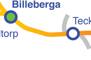 Linjen Billeberga-Teckomatorp karta